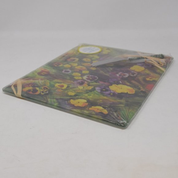 LSARTS 2 Piece Designer Serving Set Pansies New - Picture 5 of 11